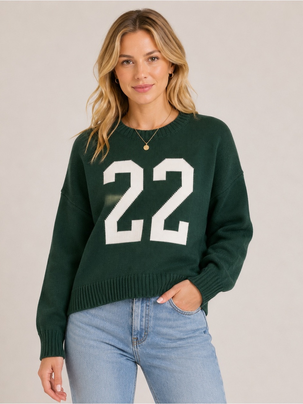 Hollister Green 22 Crewneck Lightweight Sweater - Size Small